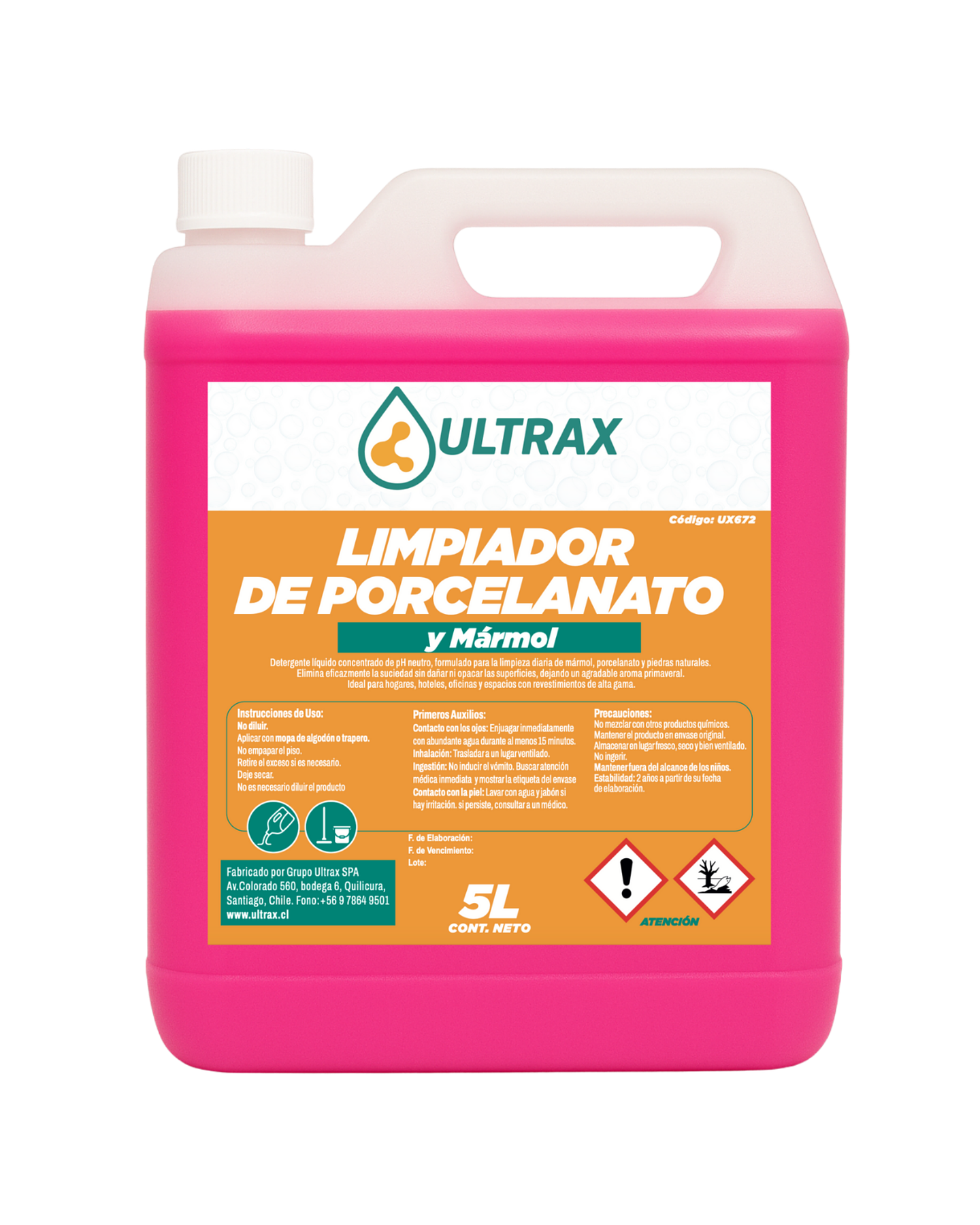 Limpiador de Porcelanato y Mármol ULTRAX 5L 1