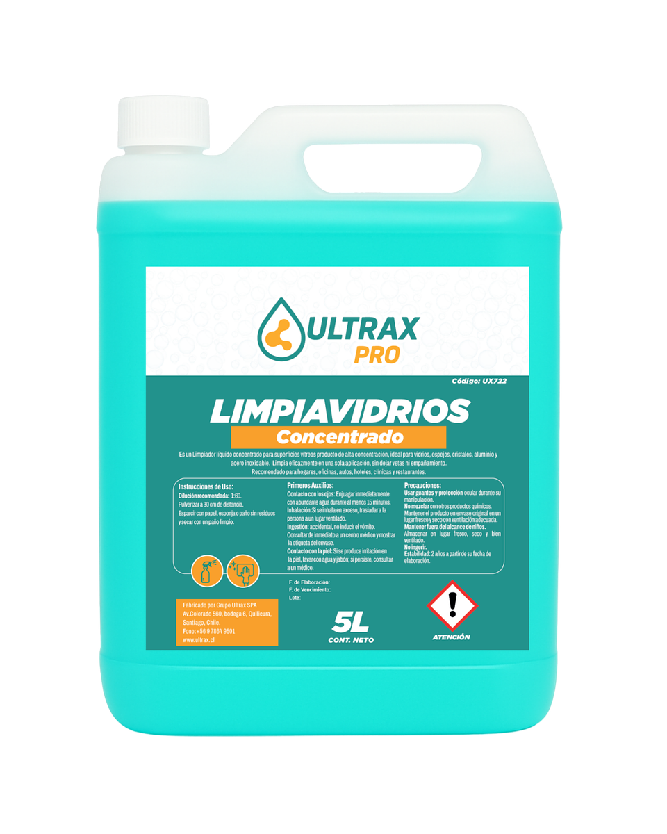 Limpiavidrios Concentrado ULTRAX PRO 5L 1
