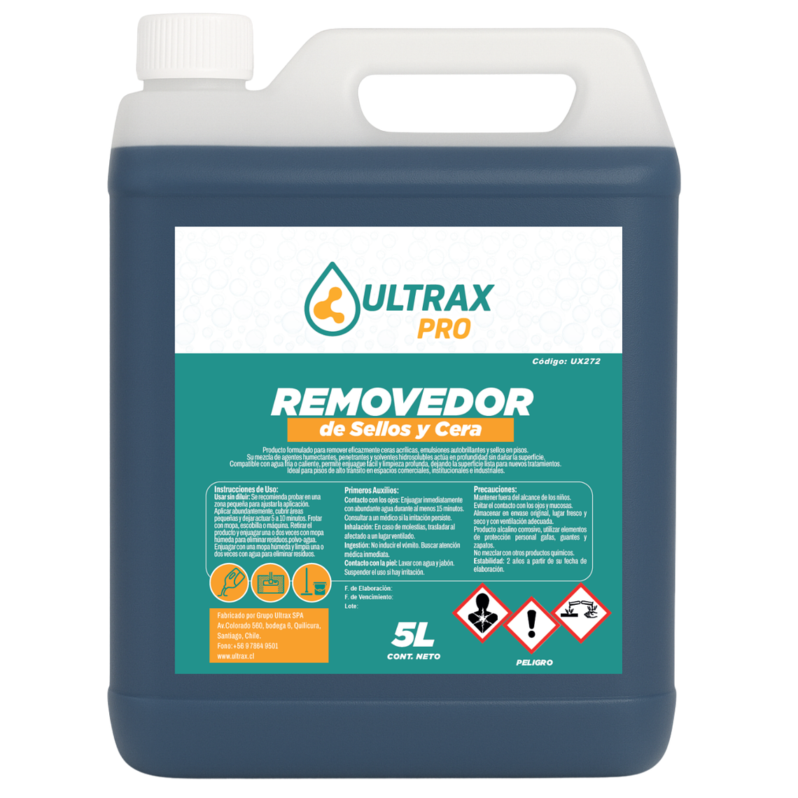 Removedor de Sellos y Ceras Concentrado ULTRAX PRO 5L 1