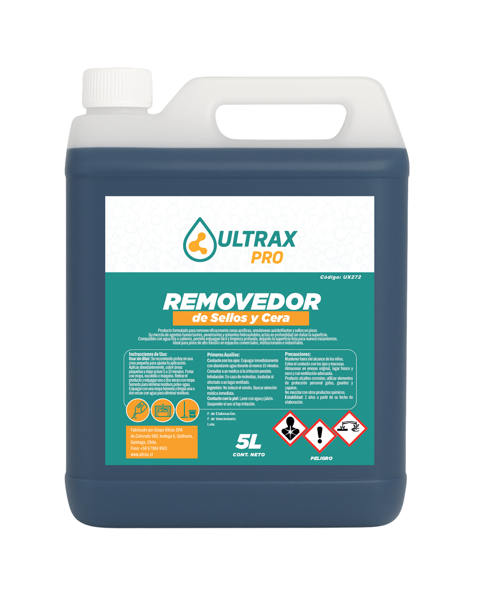 Removedor de Sellos y Ceras Concentrado ULTRAX PRO 5L 1