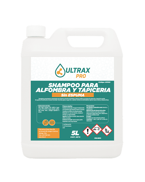Shampoo para Alfombras y Tapicería Concentrado Sin Espuma ULTRAX PRO 5L
