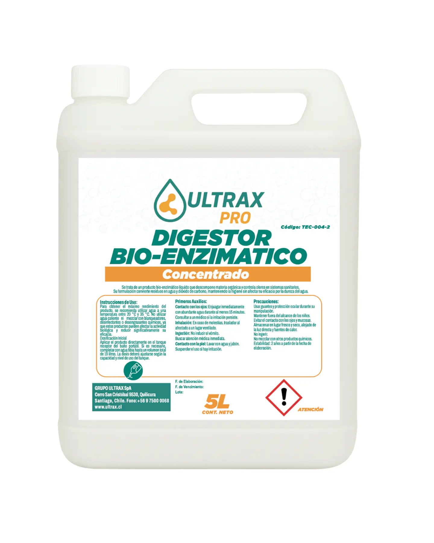 DIGESTOR BIO-ENZIMÁTICO CONCENTRADO ULTRAX PRO 5L 1