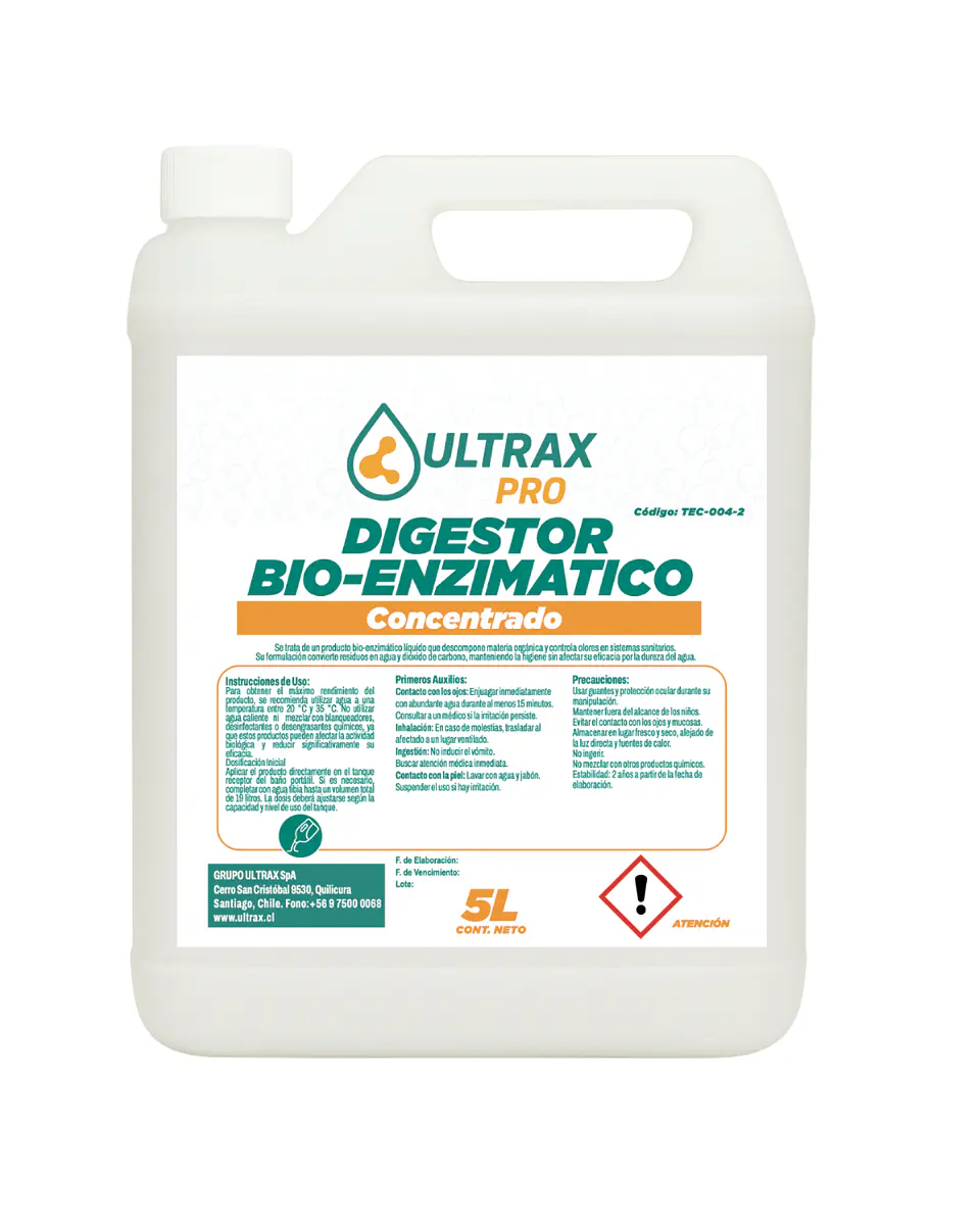 DIGESTOR BIO-ENZIMÁTICO CONCENTRADO ULTRAX PRO 5L 1