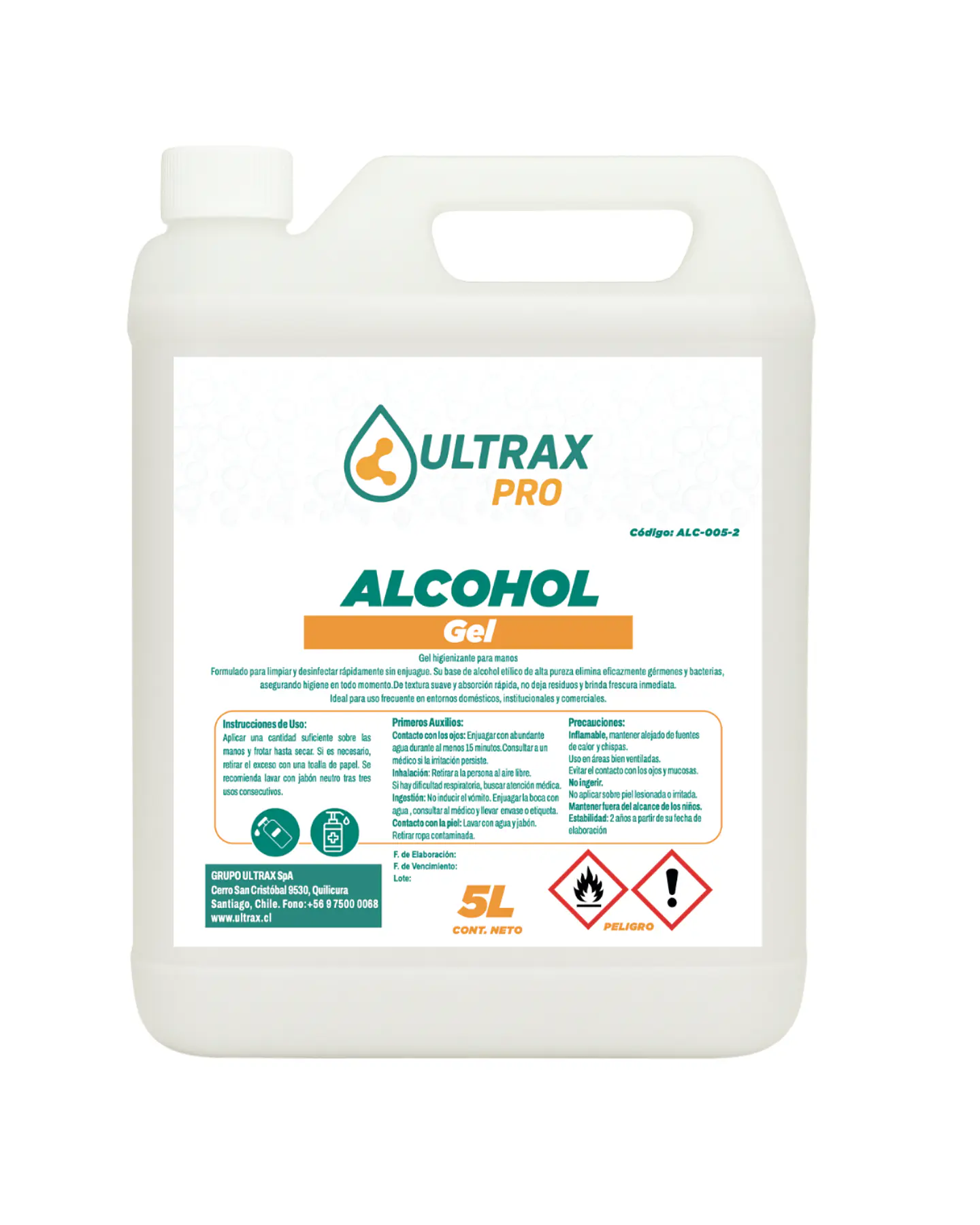 ALCOHOL GEL ULTRAX PRO ENV 5L 1