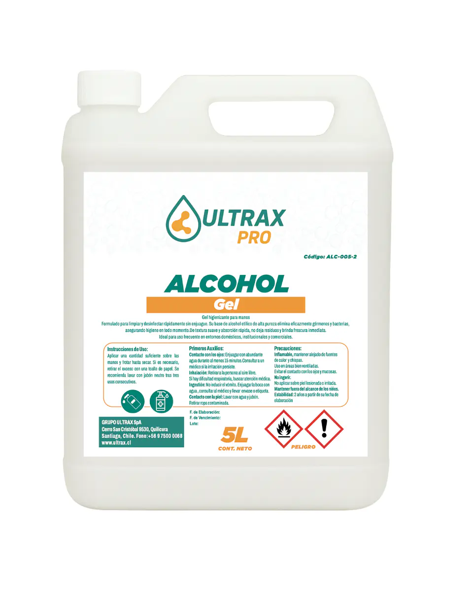 ALCOHOL GEL ULTRAX PRO ENV 5L 1