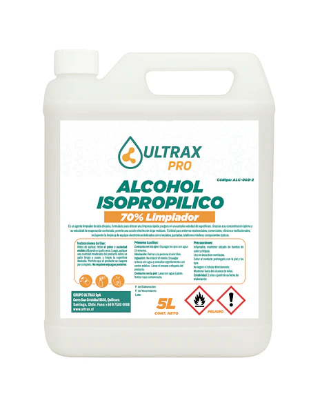 Alcohol Isopropílico 70% ULTRAX PRO 5L