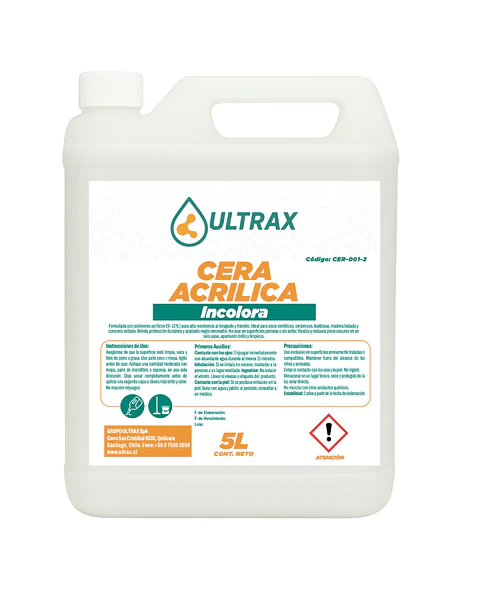 Cera Acrílica Incolora ULTRAX 5L