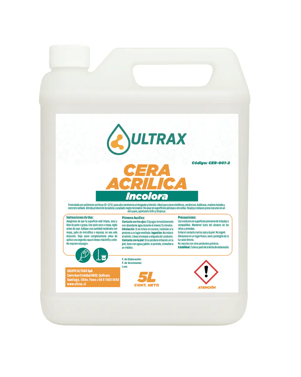 Cera Acrílica Incolora ULTRAX 5L 1