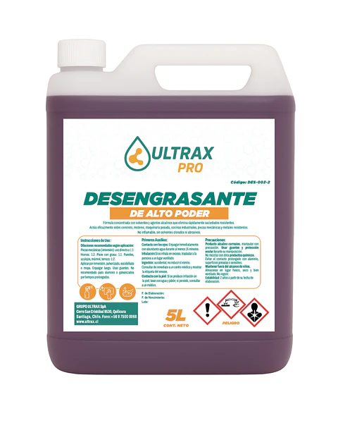 DESENGRASANTE ALTO PODER ULTRAX PRO ENV 5L
