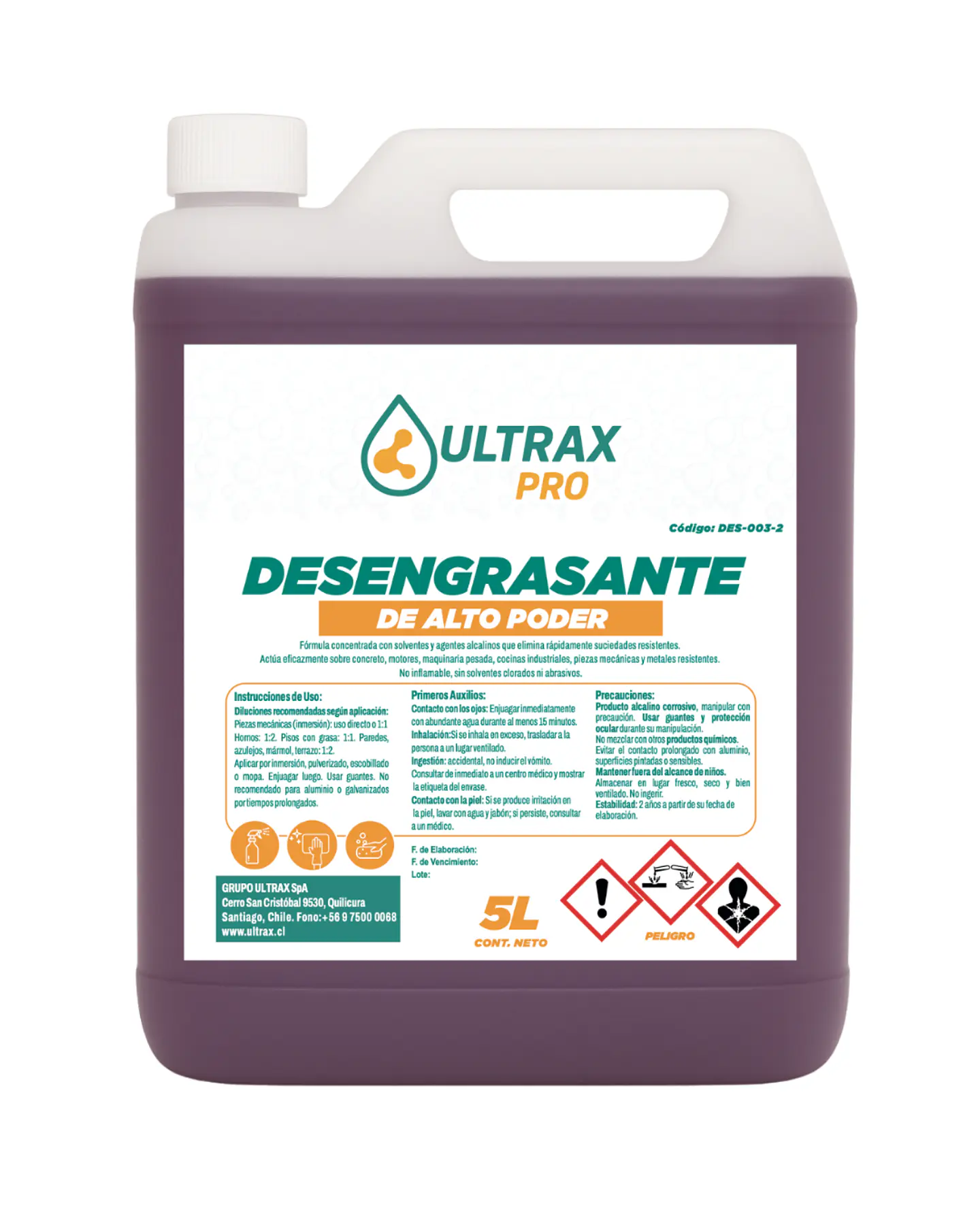 DESENGRASANTE ALTO PODER ULTRAX PRO ENV 5L 1