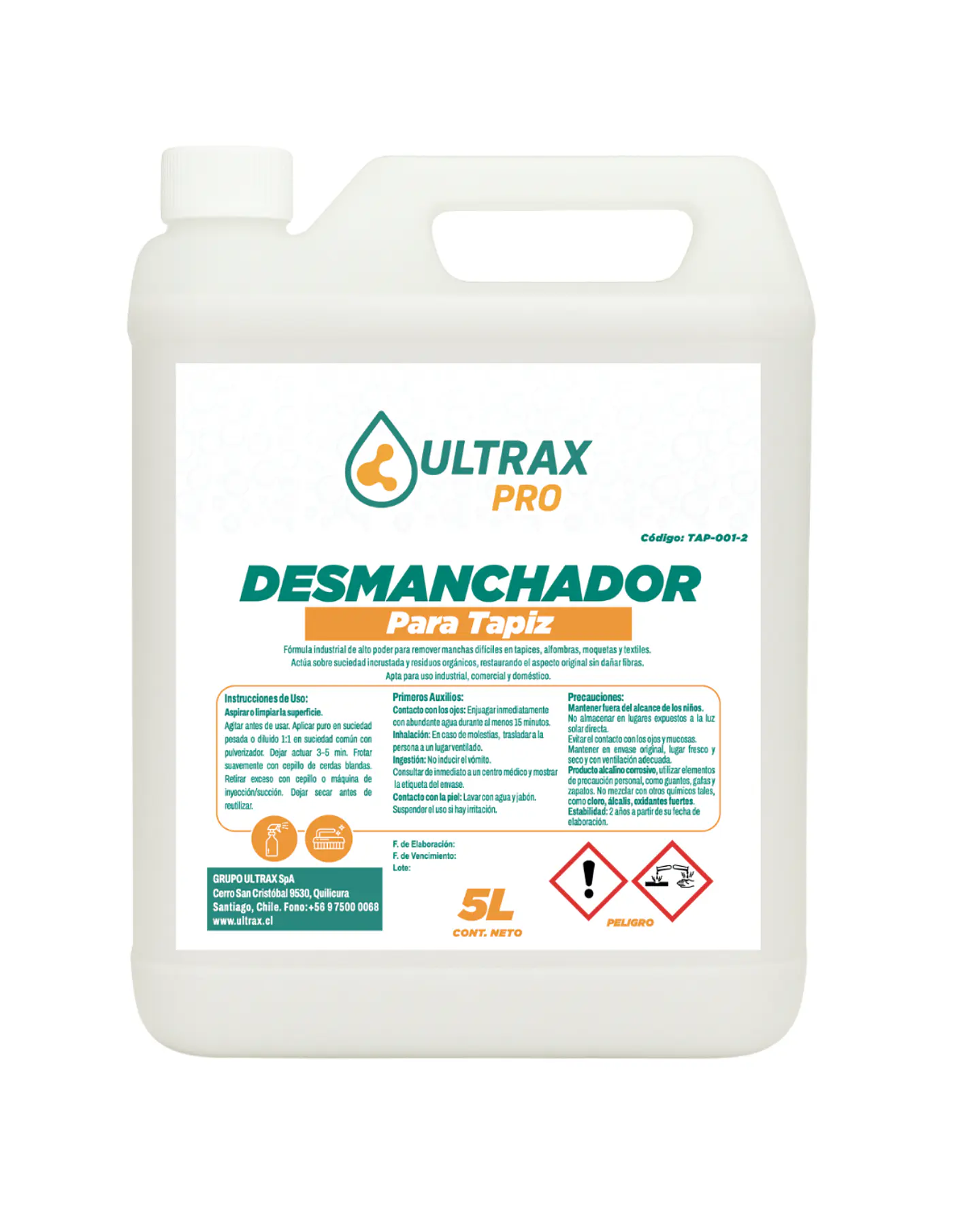 DESMANCHADOR DE TAPIZ CONCENTRADO ULTRAX PRO ENV 5L 1