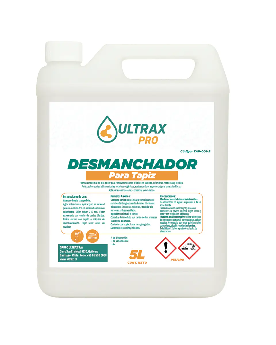 DESMANCHADOR DE TAPIZ CONCENTRADO ULTRAX PRO ENV 5L 1