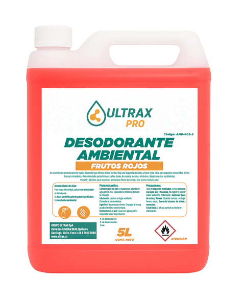 DESODORANTE AMBIENTAL FRUTOS ROJOS ULTRAX PRO ENV 5L