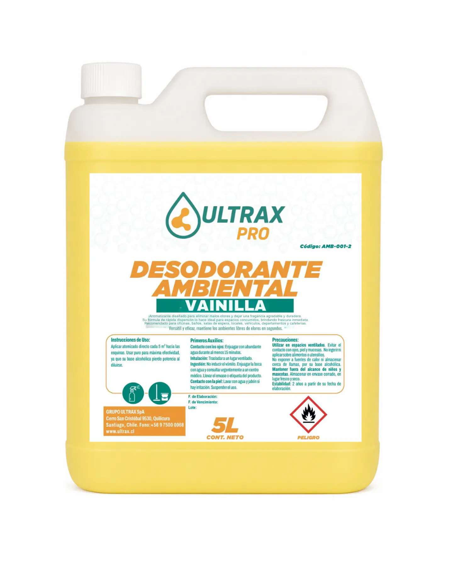 DESODORANTE AMBIENTAL VAINILLA ULTRAX PRO ENV 5L 1