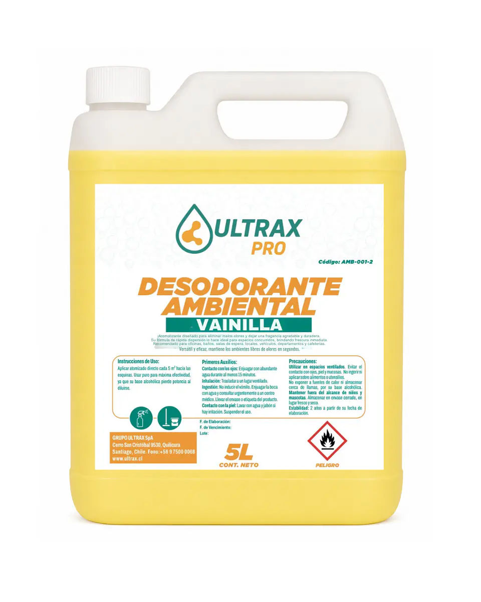 DESODORANTE AMBIENTAL VAINILLA ULTRAX PRO ENV 5L 1