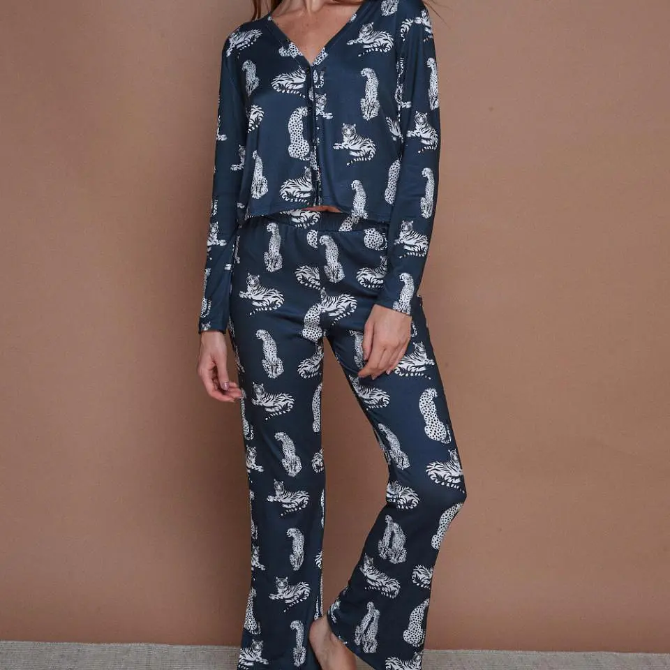 Pijama Lucie Milos Azul Polera/Pantalón 1