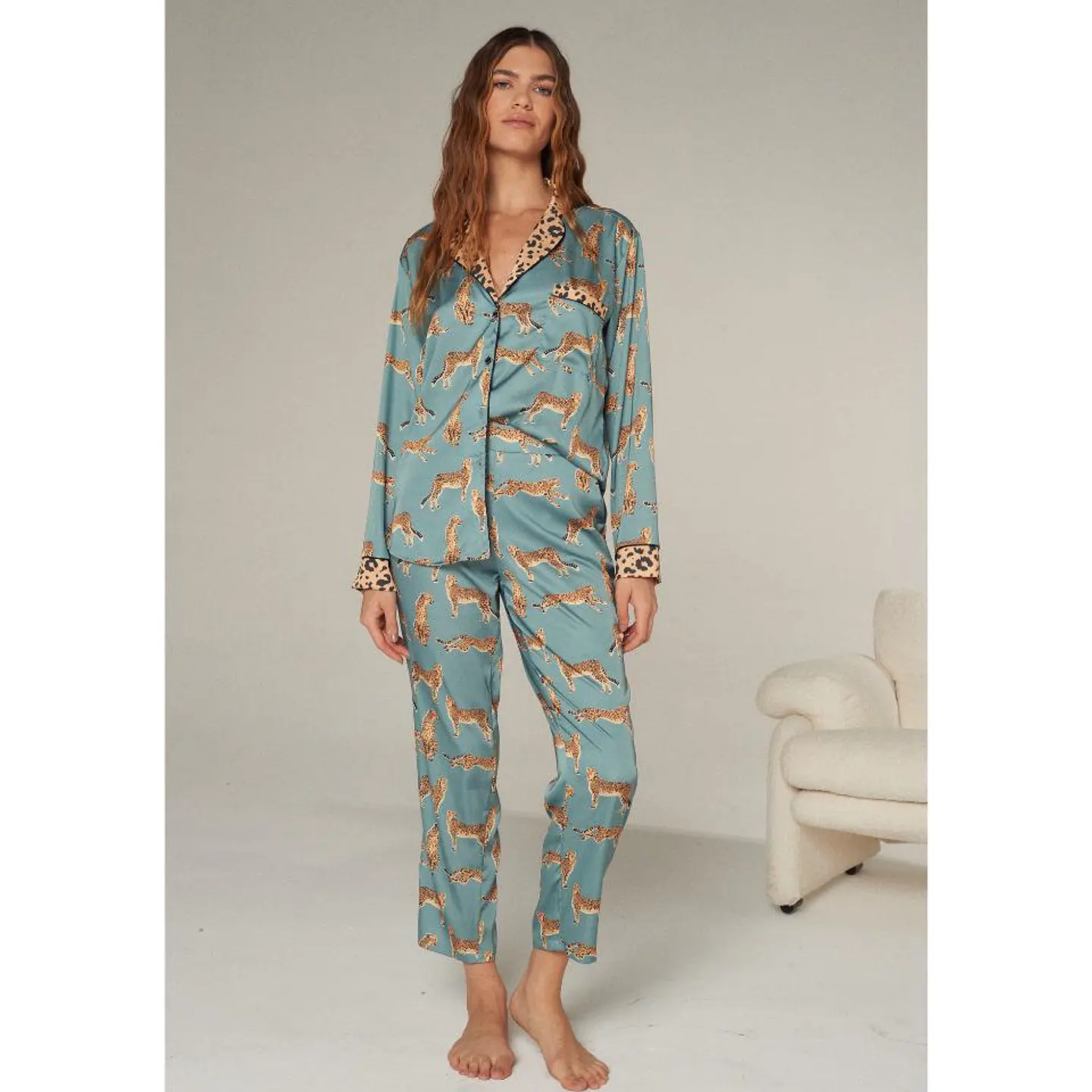 Pijama Joy Chipre Azul Camisa/Pantalón 4