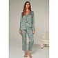 Pijama Joy Chipre Azul Camisa/Pantalón - Miniatura 4