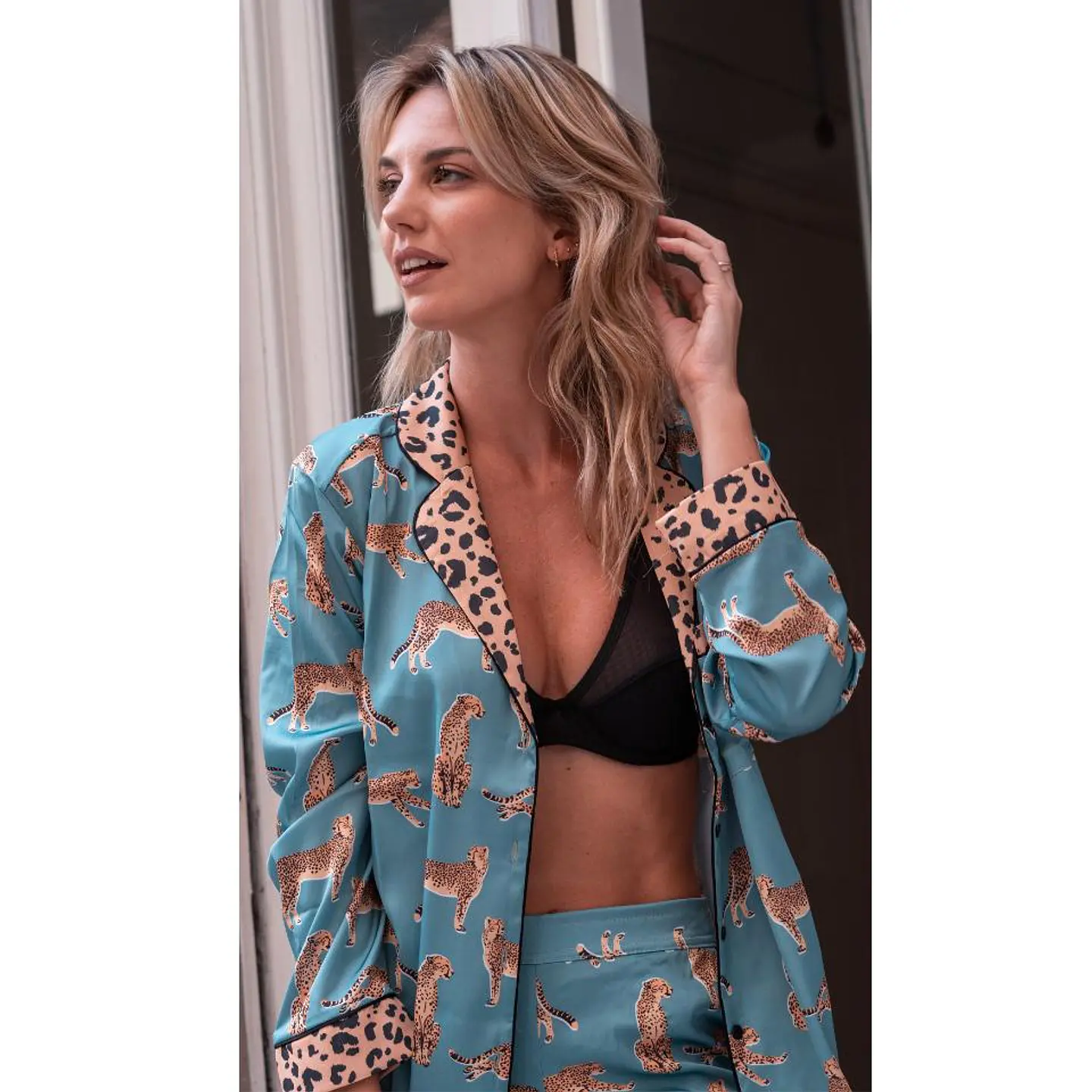 Pijama Joy Chipre Azul Camisa/Pantalón 6