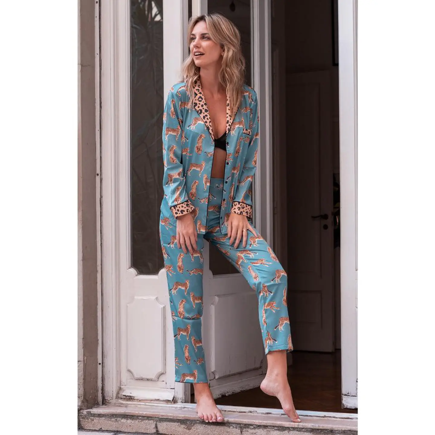 Pijama Joy Chipre Azul Camisa/Pantalón 8