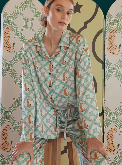 Pijama Olive Saona Gris Camisa/Pantalón