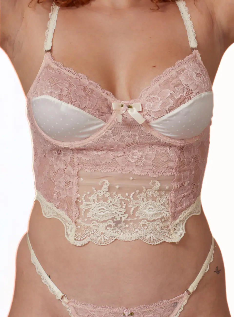 Conjunto Night & Sexy Niza Natural y Rosa 2