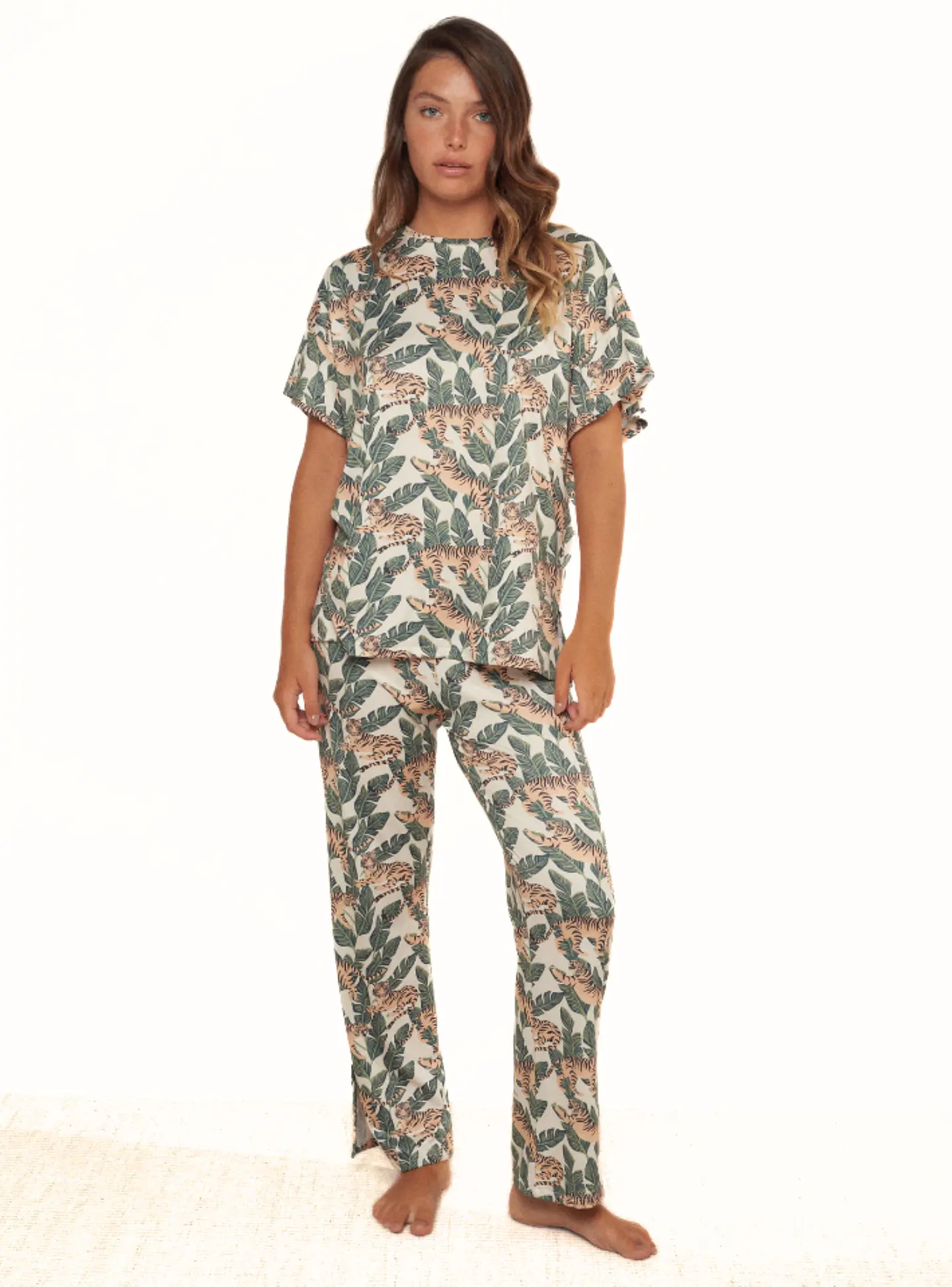 Pijama Emilia Ibiza Crudo Polera/Pantalón 1