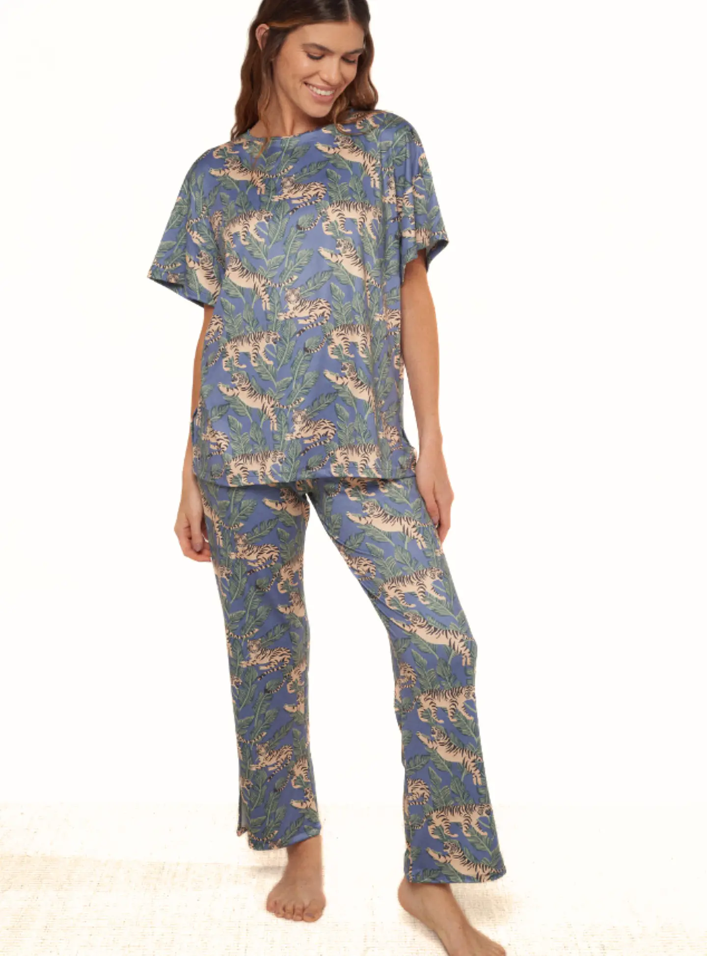 Pijama Emilia Ibiza Azul Polera/Pantalón 1