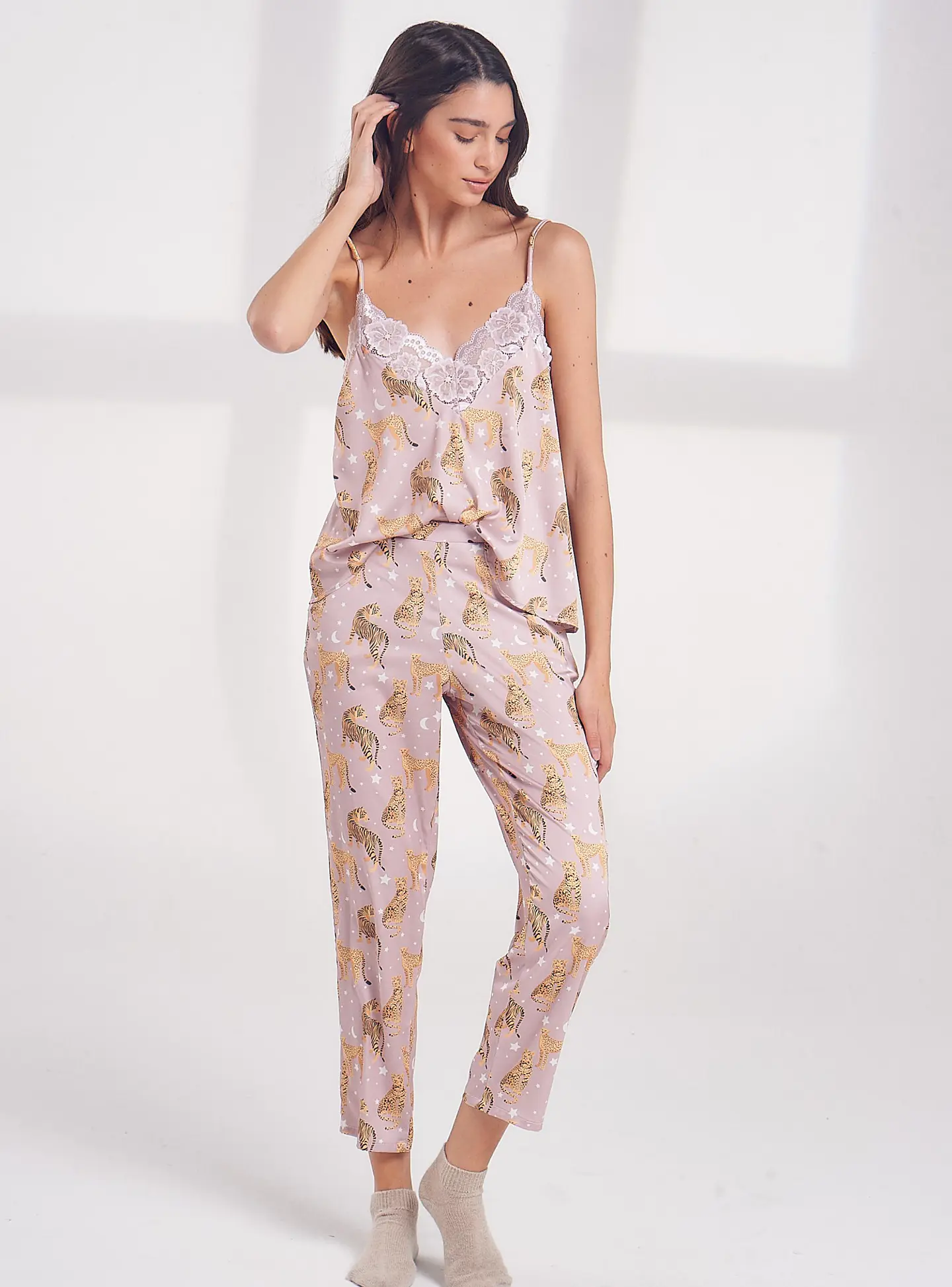 Pijama Yara Tigres Rosa Top/Pantalón 3