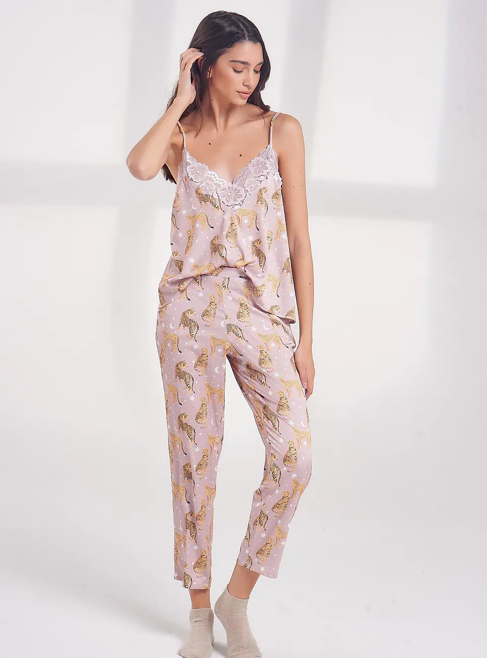 Pijama Yara Tigres Rosa Top/Pantalón 3