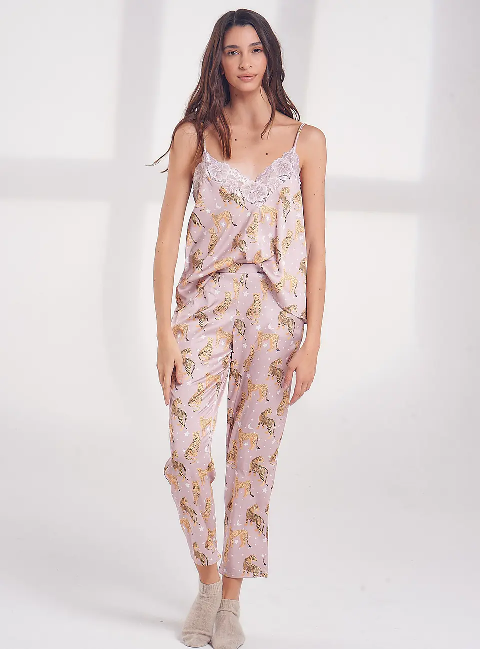Pijama Yara Tigres Rosa Top/Pantalón 5