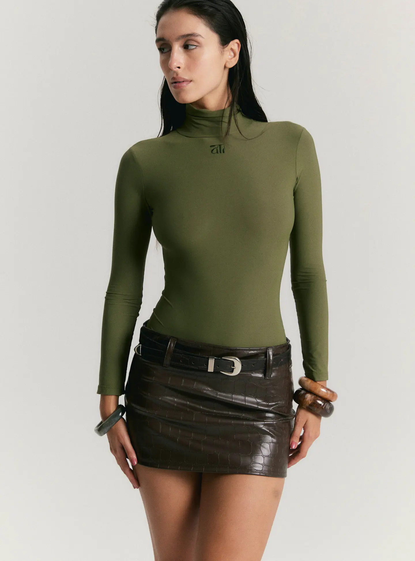 Falda Croco Chocolate 1