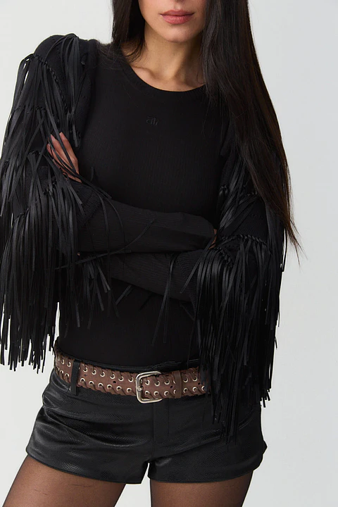 Short Croco Black