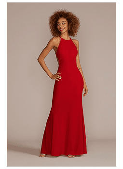 Vestido de Noche Gala sin Espalda Graduación Rojo