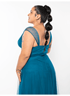 Vestido de Gala para Fiesta Día Plus Size Turquesa