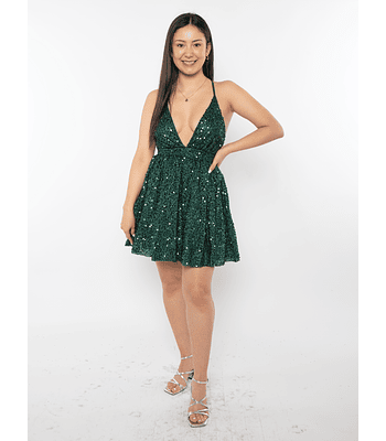 Vestido de Cocktail para Gala Noche Graduación Verde