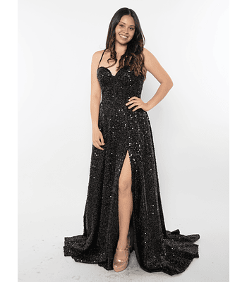 Vestido de Fiesta para Gala Noche Graduación Negro