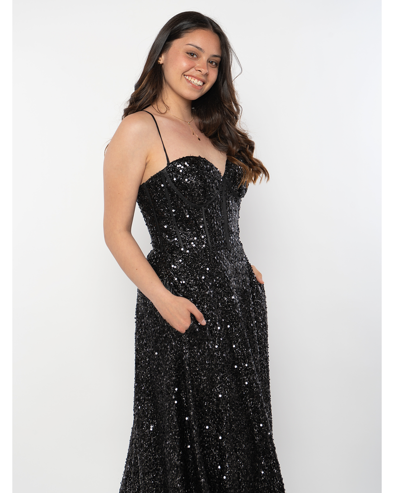 Vestido de Fiesta para Gala Noche Graduación Negro