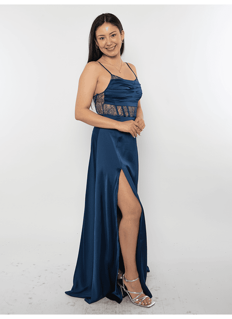 Vestido de Fiesta Gala Noche Graduación Azul