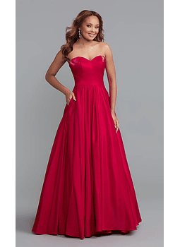 Vestido con Strapless de Gala para Noche Graduación Fucsia