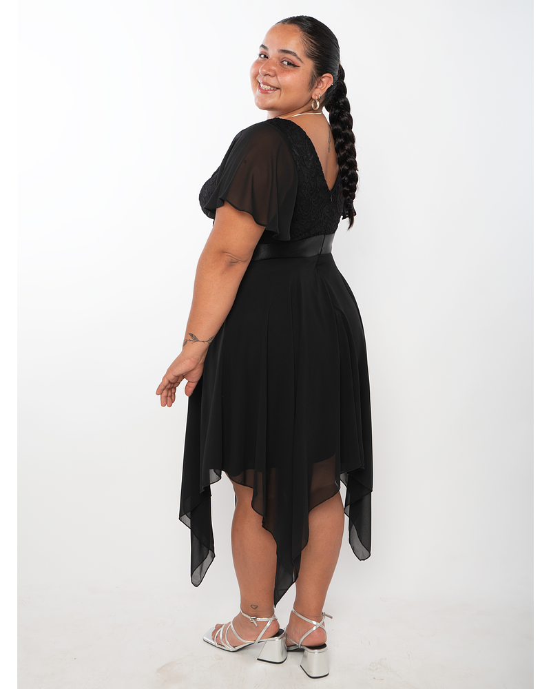 Vestido de Gala Madrina Mamá de la Novia Negro 