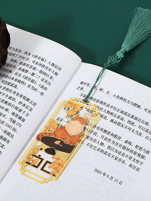 Marcador de Libro Metálico Diseño Gato Umimori