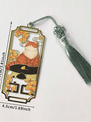 Marcador de Libro Metálico Diseño Gato Umimori