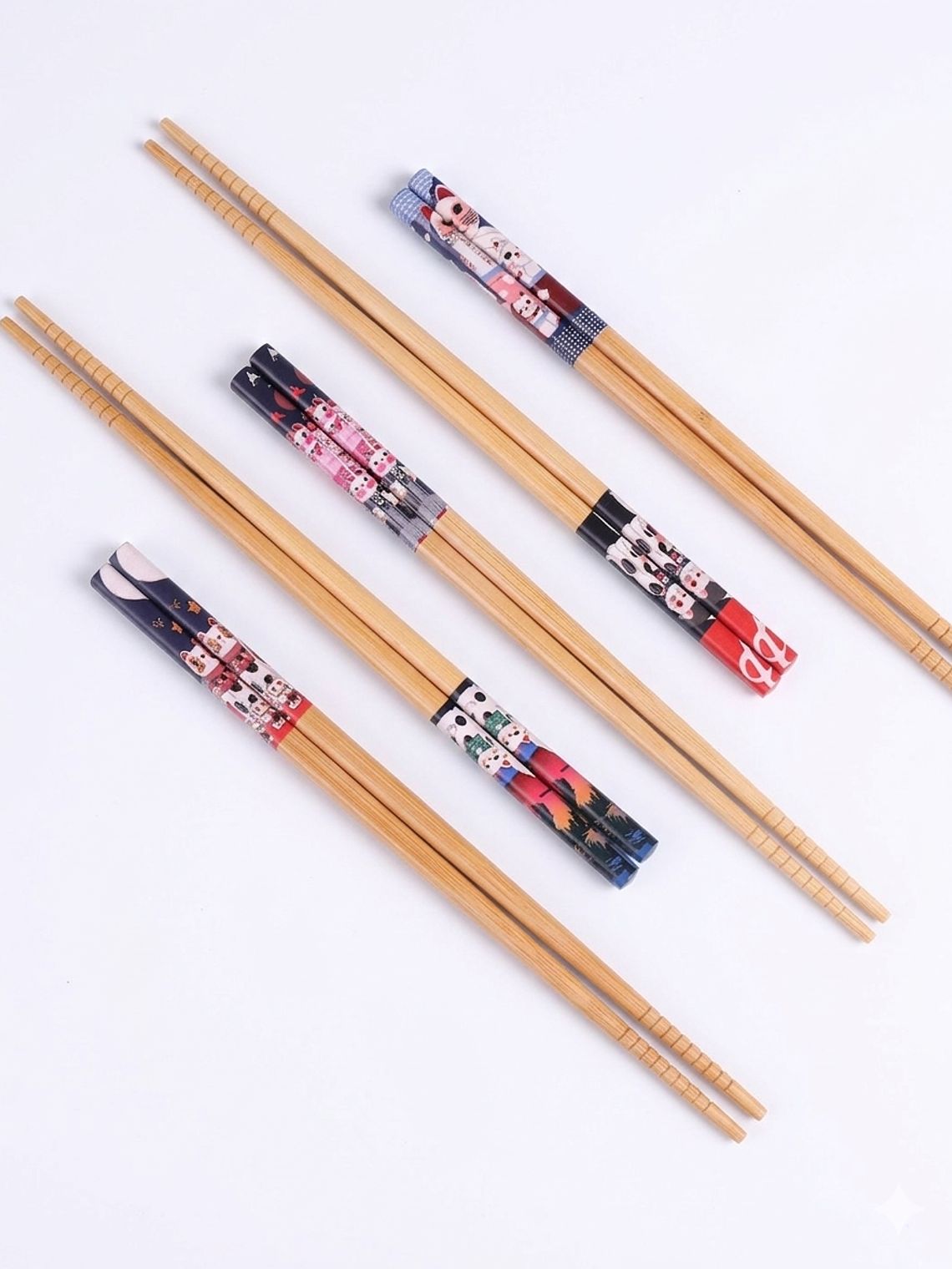 Palillos japoneses Ukiyo-e de bambú - Edición Neko 3