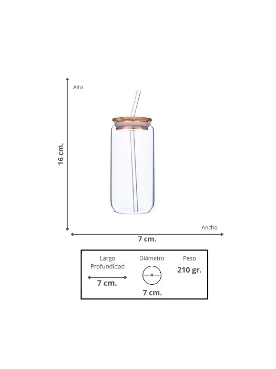 Vaso de vidrio y bambú 500 ml- Nagomi 2