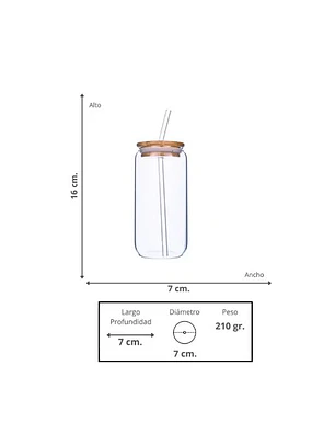 Vaso de vidrio y bambú 500 ml- Nagomi