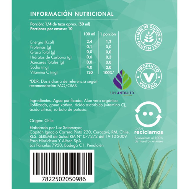 Aloe Vera Organico 500 Ml