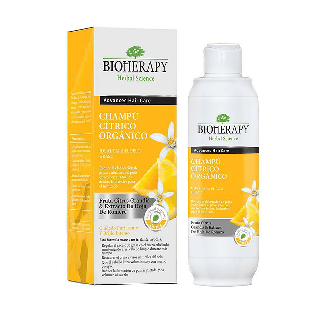 Bioherapy Shampoo Citrus Organico Cabellos Grasos 330 Ml