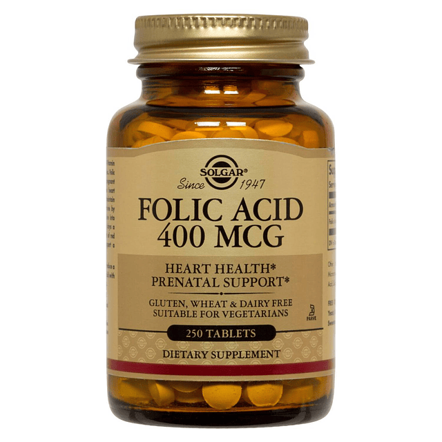 Folic Acid Solgar 250 Tab Acido Folico 400 Mcg