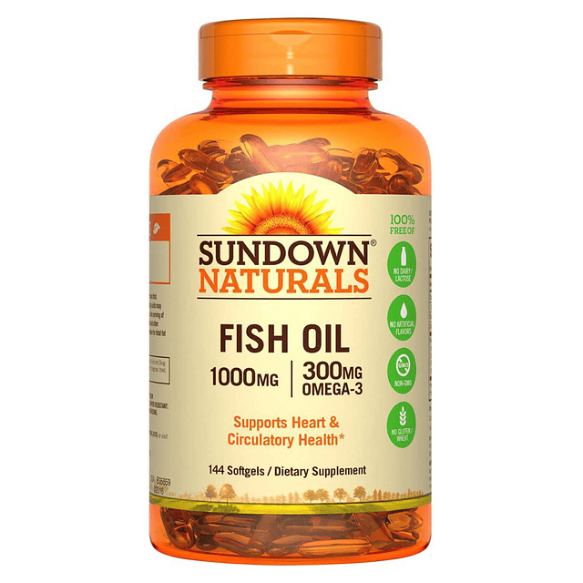 Fish Oil 1000 Mg Sundown Aceite Pescado 144 Cap